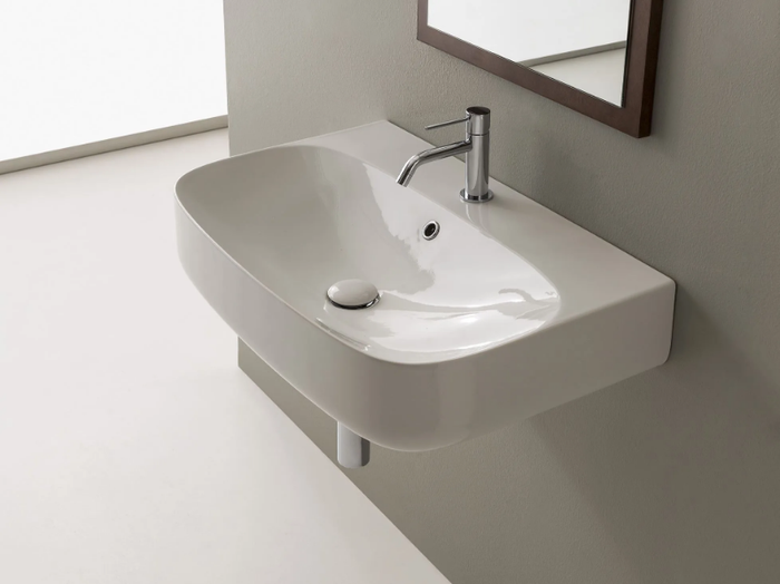 MOON - Wall-mounted ceramic washbasin _ Scarabeo Ceramiche